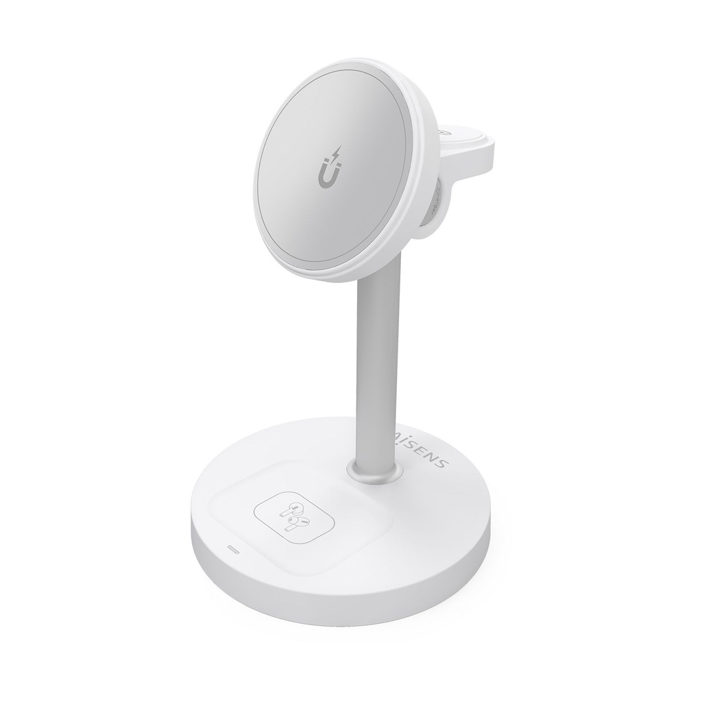 Base de carga Inalámbrica Aisens ASCH-15W3WC065-W/ 15W/ Blanco