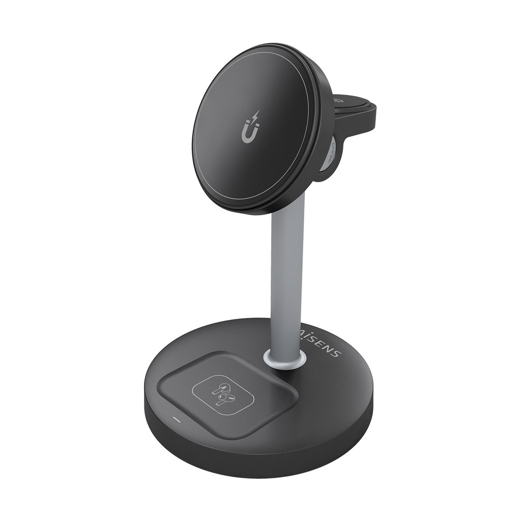 Base de carga Inalámbrica Aisens ASCH-15W3WC066-BK/ 15W/ Negro