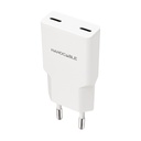 Cargador de Pared Nanocable 10.10.2029/ 2xUSB Tipo-C/ 30W/ Blanco