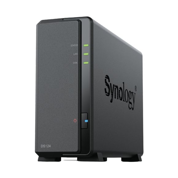 NAS Synology Diskstation DS124/ 1 Bahía 3.5"- 2.5"/ 1GB DDR4/ Formato Torre