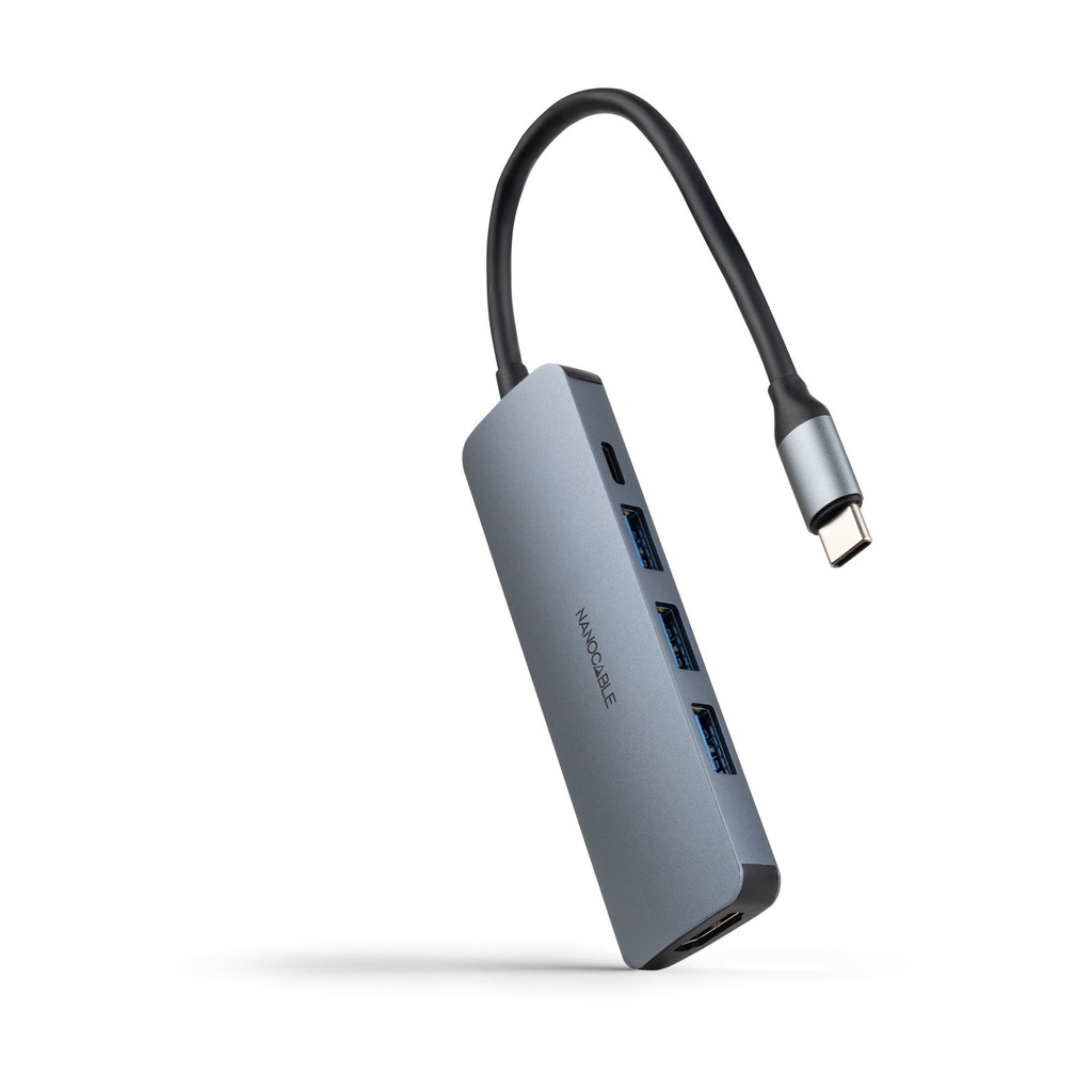 Docking Tipo-C Nanocable 10.16.4605/ 3xUSB/ 1xHDMI 4K/ 1xUSB Tipo-C PD/ Gris