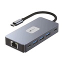 Docking USB Tipo-C Leotec LEDS02/ 3xUSB/ 1xUSB Tipo-C/ 1xUSB Tipo-C PD/ 2xHDMI 4K/ 1xRJ45/ 1xLector Tarjetas SD y MicroSD/ Gris