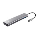 Docking USB Tipo-C Trust Dalyx/ 2xUSB/ 2xHDMI 4K/ 1xDisplayPort/ 1xUSB Tipo-C PD/ Gris
