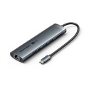Docking USB Tipo-C Vention TGUHB/ RJ45/ 2xUSB/ 1xUSB Tipo-C/ 1xHDMI/ 1xUSB Tipo-C PD/ 1xLector de Tarjetas/ Gris