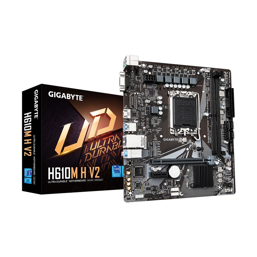 Placa Base Gigabyte H610M H V2 Socket 1700/ DDR5/ PCIe 4.0/ Micro ATX