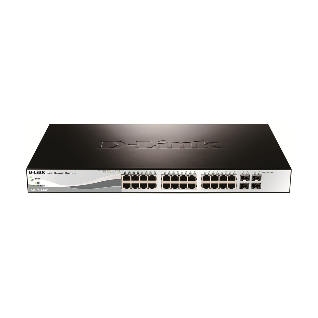 Switch D-Link DGS-1210-28P 28 Puertos RJ45/ 10/100/1000/ SFT/ PoE