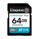 Tarjeta de Memoria Kingston CANVAS Go! Plus 64GB SD XC/ Clase 10/ 200MBs