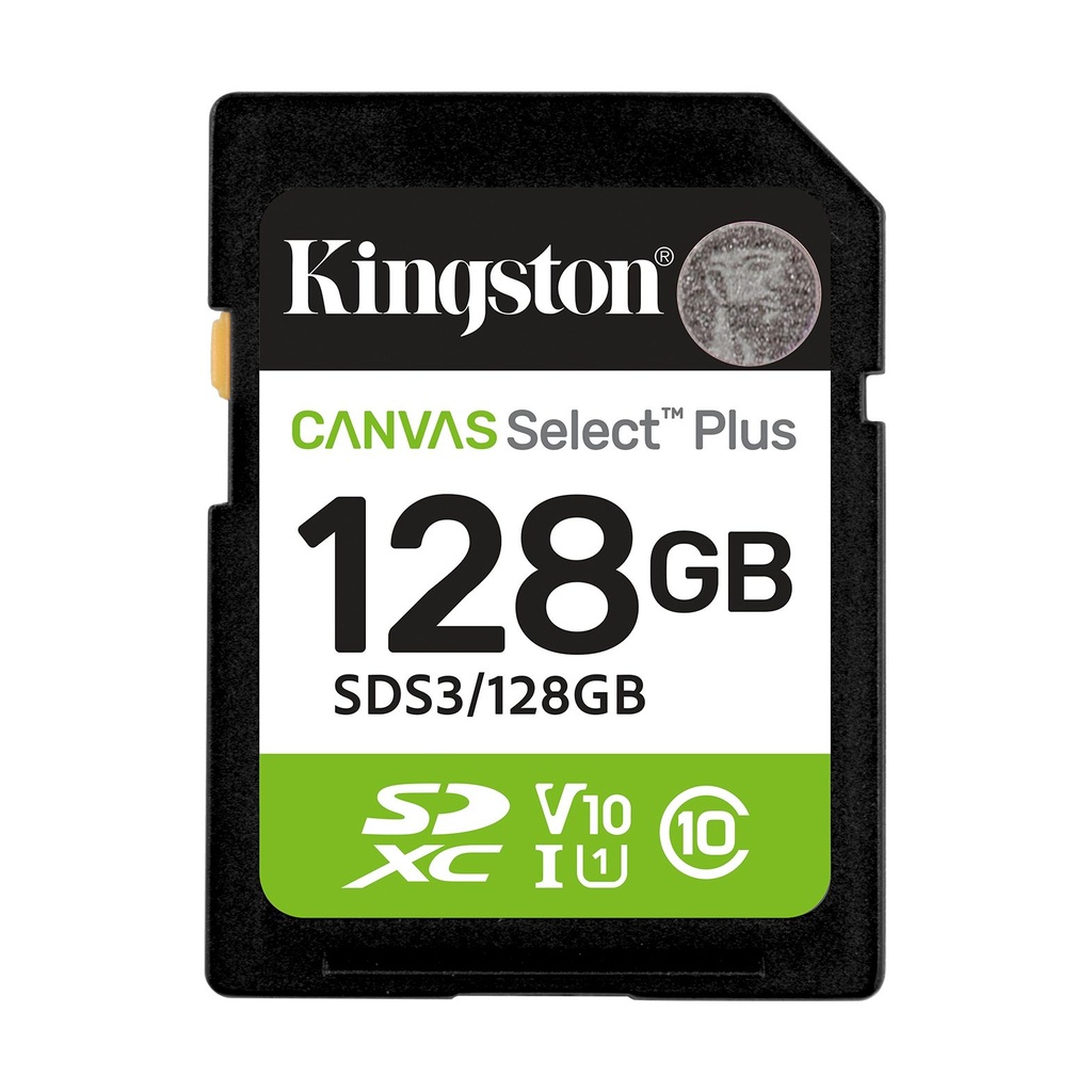 Tarjeta de Memoria Kingston CANVAS Select Plus 128GB SD XC/ Clase 10/ 150MBs