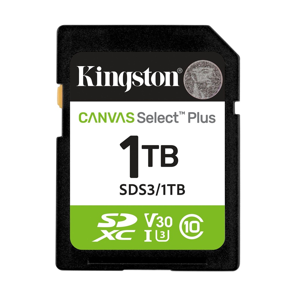 Tarjeta de Memoria Kingston CANVAS Select Plus 1TB SD XC/ Clase 10/ 150MBs