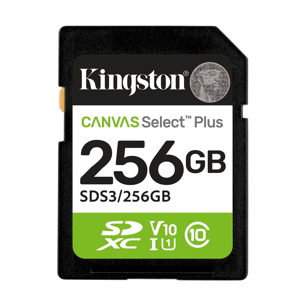 Tarjeta de Memoria Kingston CANVAS Select Plus 256GB SD XC/ Clase 10/ 150MBs