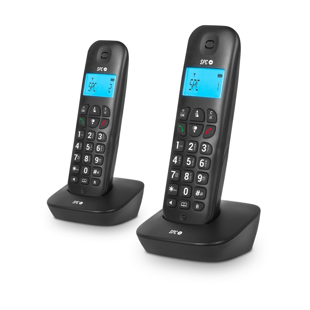 Teléfono Inalámbrico SPC Air Pro Duo 7302N/ Pack DUO/ Negro