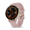 Garmin Venu 3S 41mm Bisel de Acero Inoxidable Beige Gold y Correa de Silicona Rosa Gold