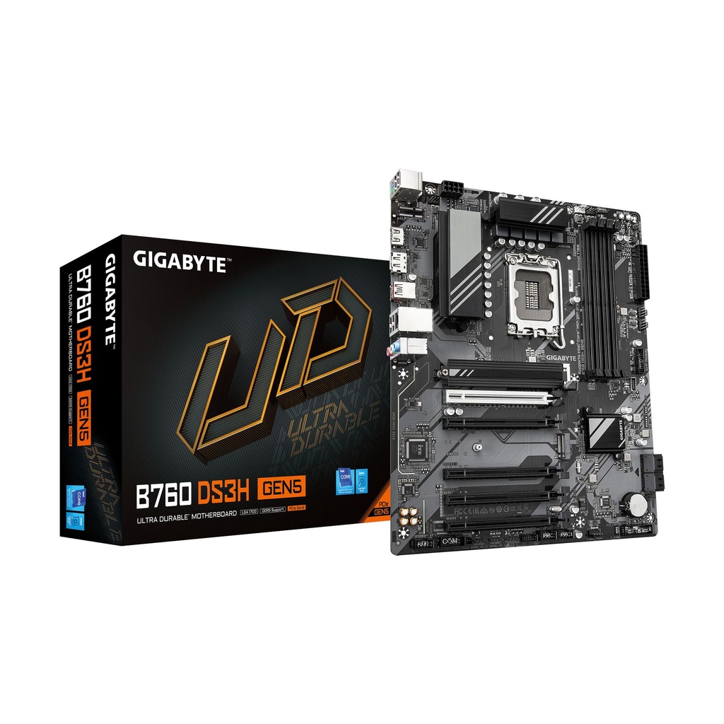 PLACA GIGABYTE  B760 DS3H GEN5 INTEL1700 4DDR5 4PCIE3.0 4SATA3 USB3.2 ATX