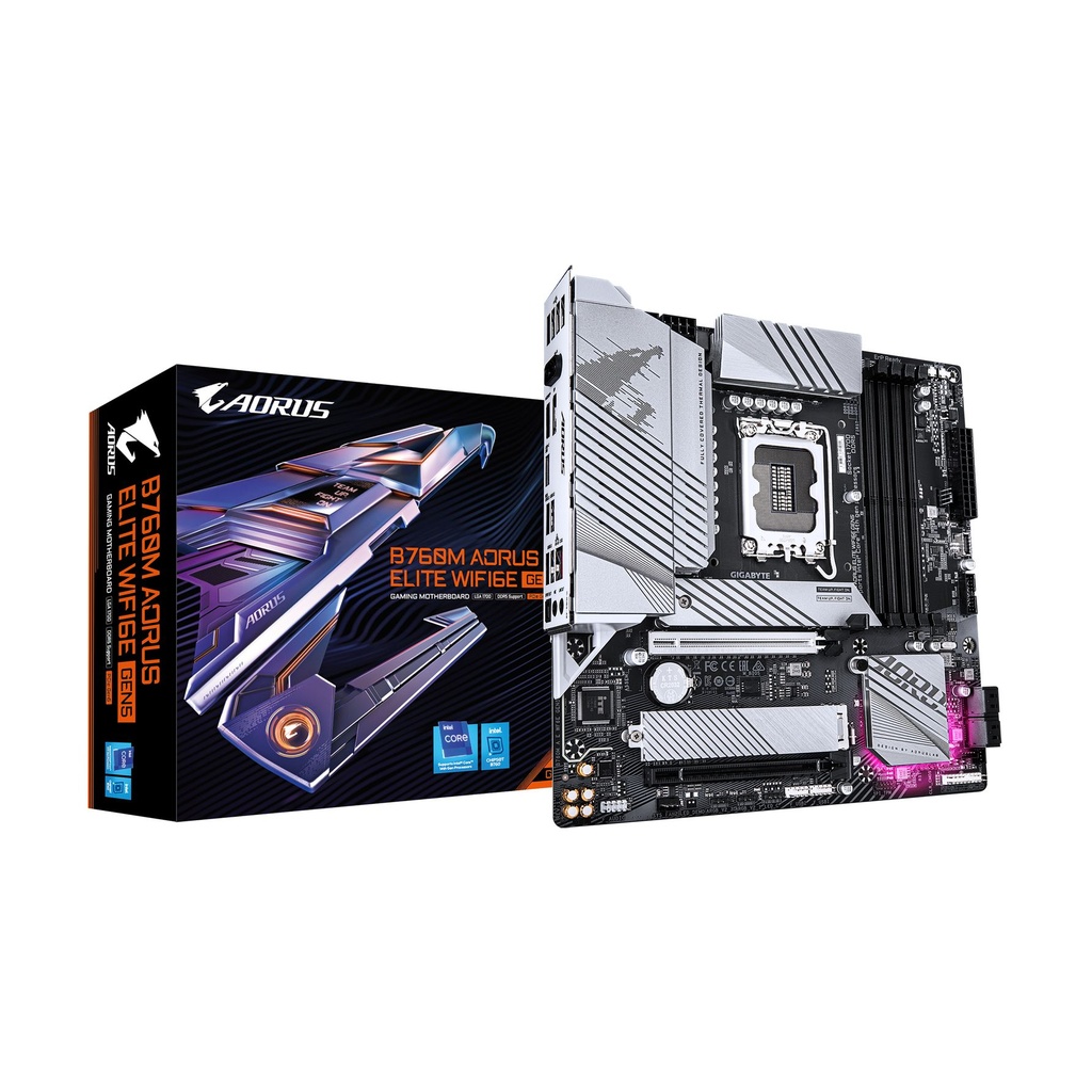 PLACA GIGABYTE B760M AORUS ELITE WIFI6E GEN5 INTEL1700 4DDR5 PCIE4.0 4SATA3 USB3.2 MATX