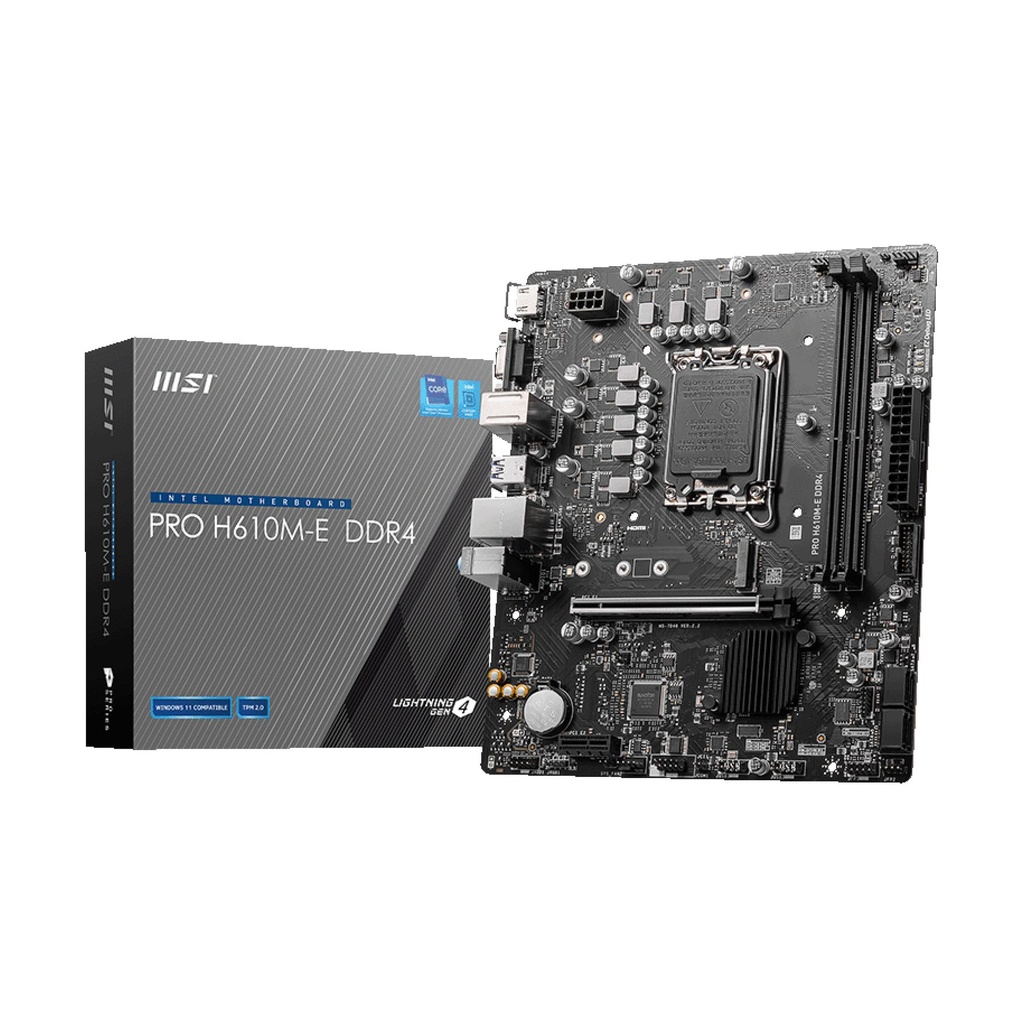 PLACA MSI PRO H610M-E D4 1700 2DDR4 HDMI 4SATA3 MATX