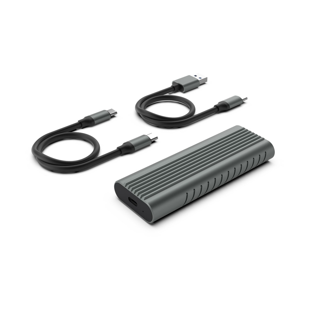 Ewent EW7025, Caja externa para unidad de estado sólido (SSD), M.2, M.2, 10 Gbit/s, Conexión USB, Gris