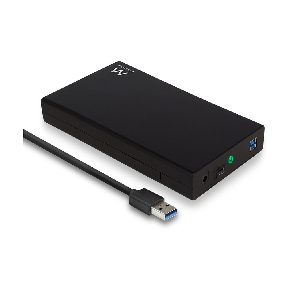 Ewent EW7056, Caja de disco duro (HDD), 3.5", SATA, Negro