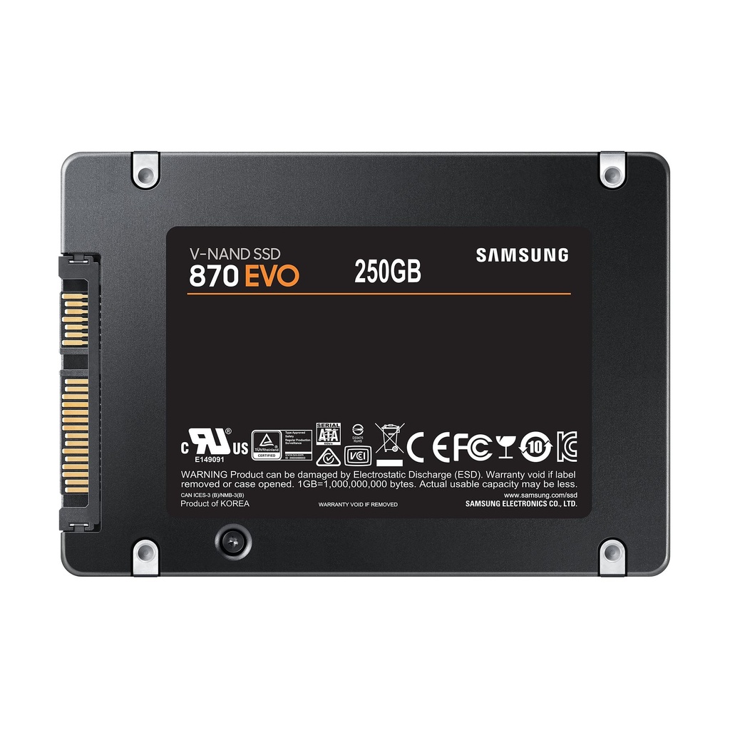 Samsung 870 EVO, 250 GB, 2.5", 560 MB/s, 6 Gbit/s