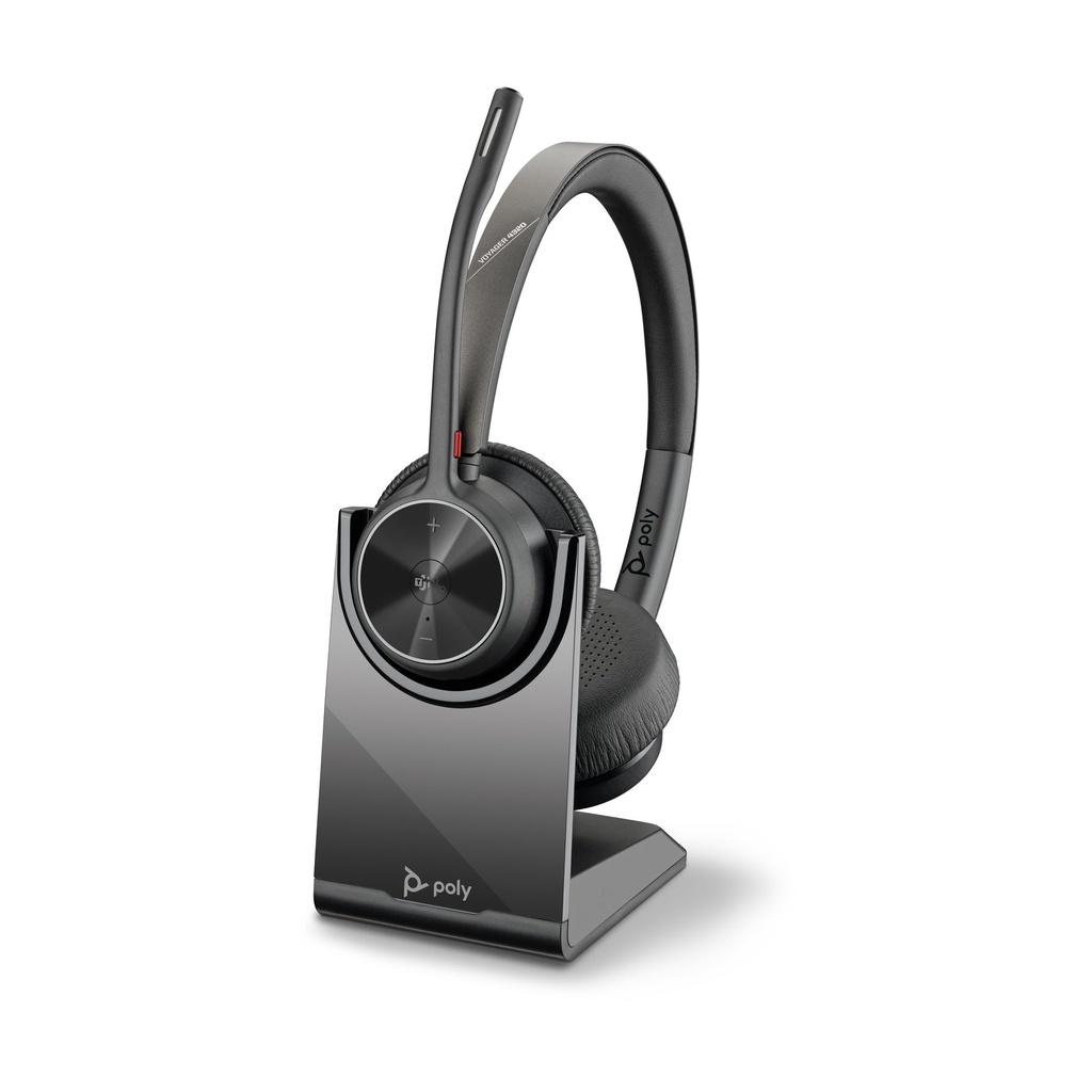 Auriculares Inalámbricos Poly Voyager 4320 para Microsoft Teams + Adaptador BT700/ con Micrófono/ Bluetooth/ Negros