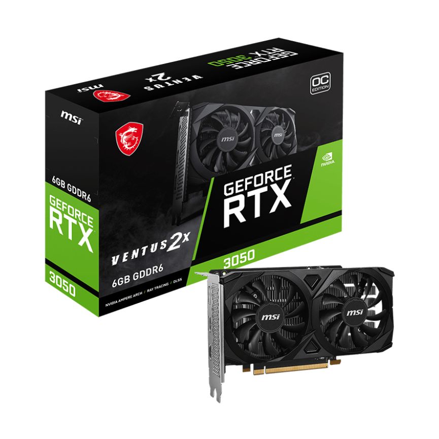 MSI VGA NVIDIA RTX 3050 VENTUS 2X E 6G OC DDR6