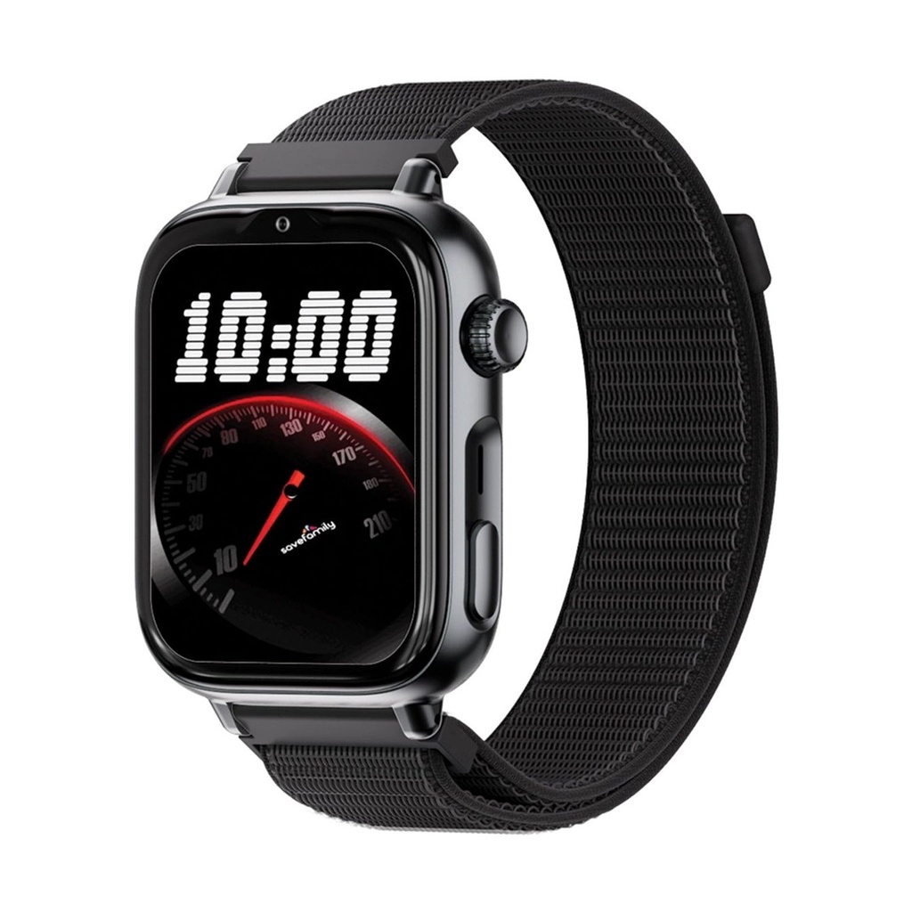 Savefamily Reloj Inteligente Smartwatch Infantil SaveWatch Plus 2 - Pantalla Amoled - Carcasa Negra - Correa Tela Negra