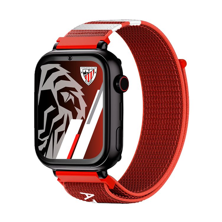 Savefamily Reloj Inteligente Smartwatch Infantil Savewatch Plus Edicion Athletic Club con GPS y Llamada - Correa Tela Roja