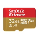 Sandisk Extreme Tarjeta Micro SDHC 32GB UHS-I U3 A1 Clase 10 100MB/s + Adaptador SD