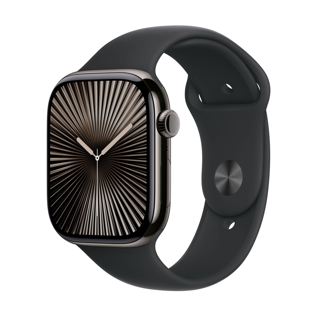 Apple Watch Series 10 GPS + Cellular 46mm Titanio Negro (Slate) y Correa Deportiva Negra - Talla S/M