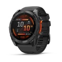 Garmin Fenix ​​8 AMOLED 51mm GPS Grau mit schwarzem Silikonarmband