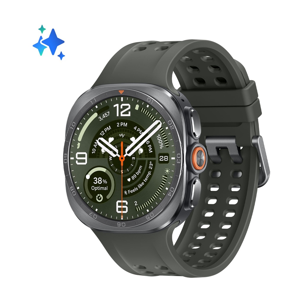 Samsung Galaxy Watch Ultra2 47mm LTE Pulseira de Titânio Prateado e Verde Oliva L715
