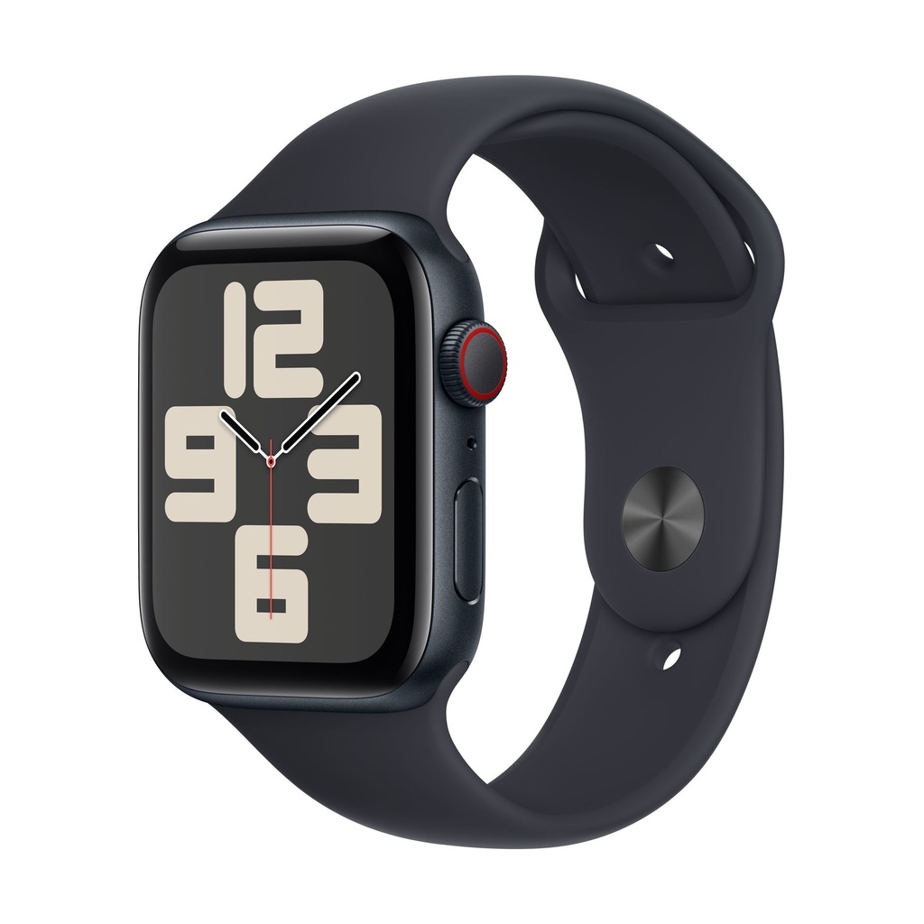 Apple Watch SE (2ª geração) 2024 GPS + Telemóvel 44 mm Alumínio e Bracelete Desportiva Preto (Midnight) - Tamanho M/L