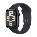 Apple Watch SE (2ª geração) 2024 GPS + Telemóvel 44 mm Alumínio e Bracelete Desportiva Preto (Midnight) - Tamanho M/L