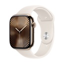 Apple Watch Series 10 GPS + Cellular 46mm Titanio Oro y Correa Deportiva Blanca (Starlight) - Talla M/L