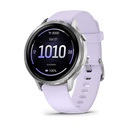 Orologio GPS Garmin Venu 4 da 41 mm, cassa in acciaio inossidabile color argento e cinturino in silicone lilla (Periwinkle)