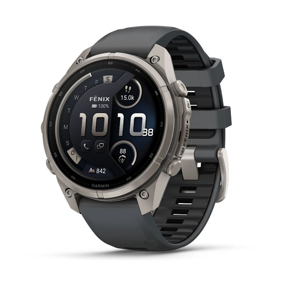 Garmin Fénix 9 Pro 47mm LTE Titanio y Correa de Silicona Gris