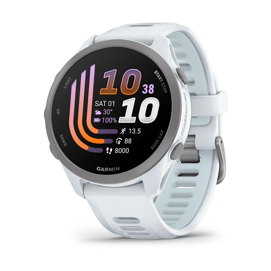 Garmin Forerunner 170 Music 42mm White Smartwatch with White/Blue Strap