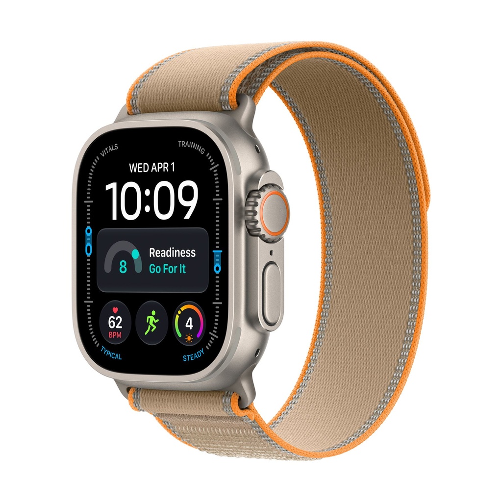 Apple Watch Ultra 4 GPS + Cellular 49 mm Titane naturel avec bracelet Trail Loop couleur sable - Taille M/L