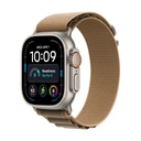 Apple Watch Ultra 4 GPS + Cellular 49 mm Titane naturel avec bracelet Alpine Loop Sable (Desert) - Taille M
