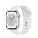 Apple Watch Series 8 GPS + Cellular 41mm Aluminum Silver and White Sport Band