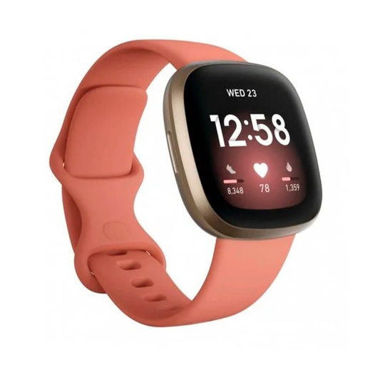 [FB511SGAPKB] Fitbit Versa 3 Aluminio Dorado y Correa Rosa