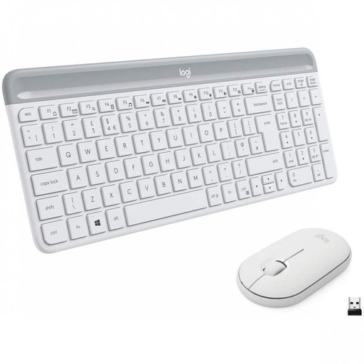 [DP.LOG-DESK_MK470] Teclado y Ratón Inalámbricos Logitech Slim Combo MK470/ Blanco
