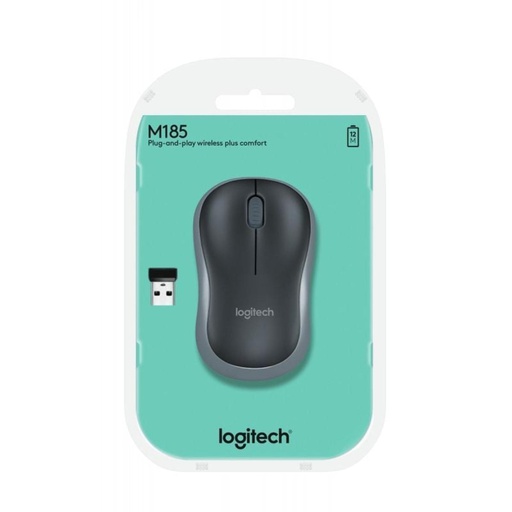 [DP.LOG-MOU_M185_GRIS] Ratón Inalámbrico Logitech M185/ Hasta 1000 DPI/ Gris