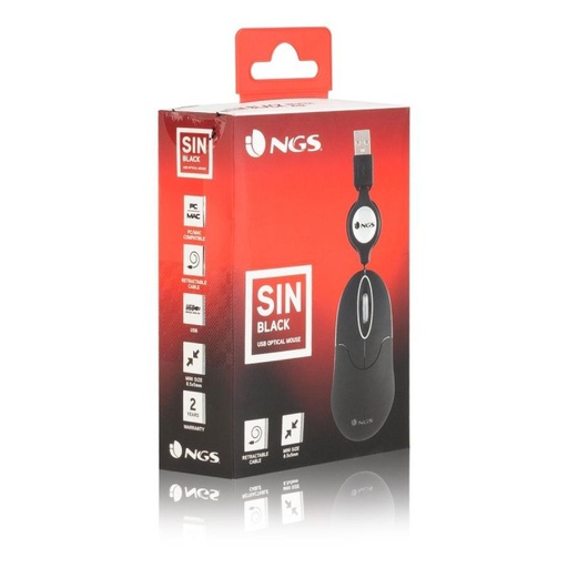 [DP.NGS-MOU_SINBLACK] NGS SIN Mini Mouse / Fino a 1000 DPI