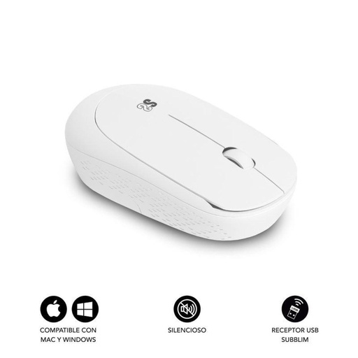 [DP.SUB-MOU_BUS_P_INAL_1200DP_WH] Souris sans fil Subblim Business Plus, silencieuse, jusqu'à 1200 DPI, blanche