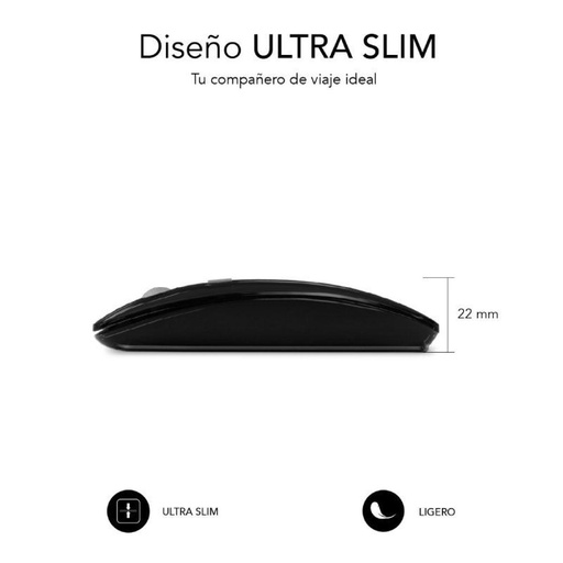 [DP.SUB-MOU_DUAL_FLAT_RECAR_BK] Subblim Dual Flat Bluetooth Wireless Mouse/ Rechargeable Battery/ Up to 1600 DPI