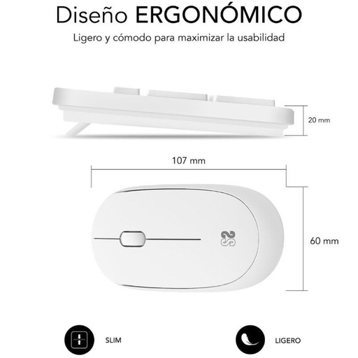 [DP.SUB-TEC_COMBO_BUS_SLIM_IN_WH] Teclado y Ratón Subblim Combo Business Slim Silencioso Inalámbrico/ Blanco