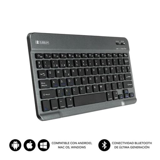 [DP.SUB-TEC_SM0002] Teclado Compacto Inalámbrico por Bluetooth Subblim Smart/ Gris