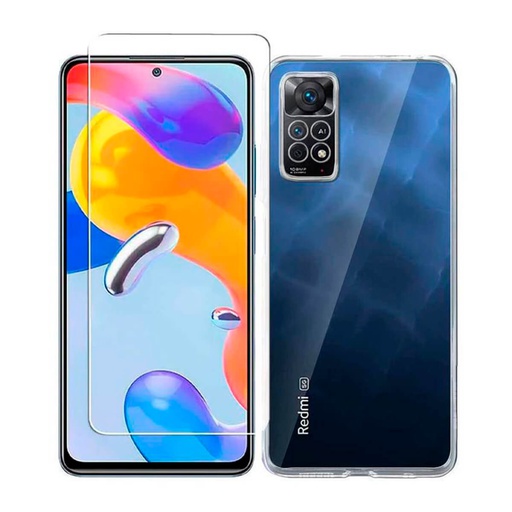 [PPXRN11PPAC] Coque hybride transparente + protecteur en verre trempé pour Xiaomi Redmi Note 11 Pro / Note 11 Pro 5G
