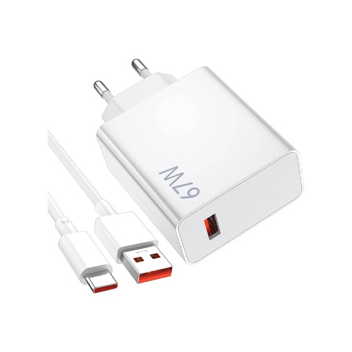 [CXI67CC] Xiaomi Charging Combo 67W USB-A Fast Charger + USB-C Data Cable White MDY-12-ES