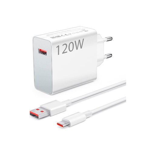 [CXI120CC] Xiaomi Charging Combo Caricatore rapido USB-A da 120 W + cavo dati USB-C Bianco MDY-13-EE